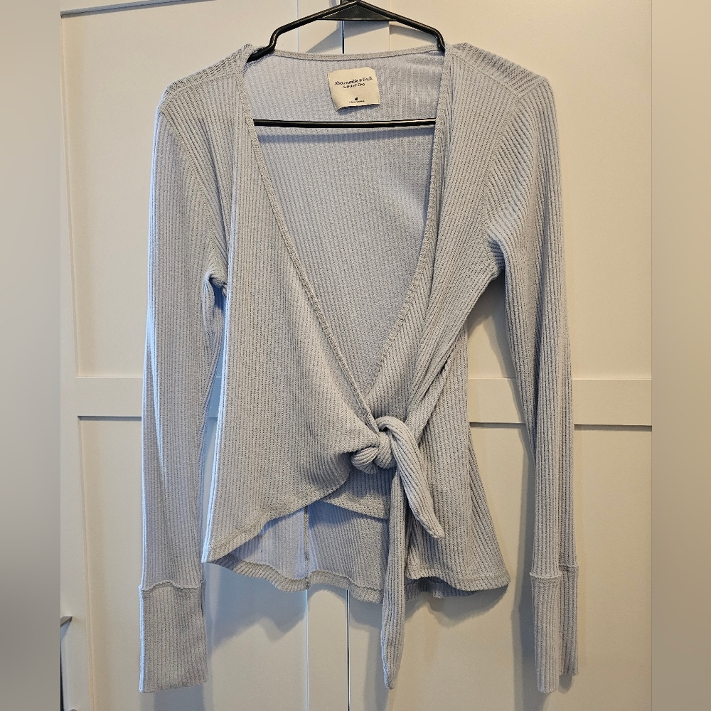 Abercrombie & Fitch Light Blue Tie-Front Cardigan